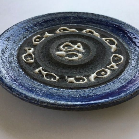 Vintage Mid Century Art Pottery Fish Plate Bitossi Italy Japan Wall Hanging - Picture 5 of 8